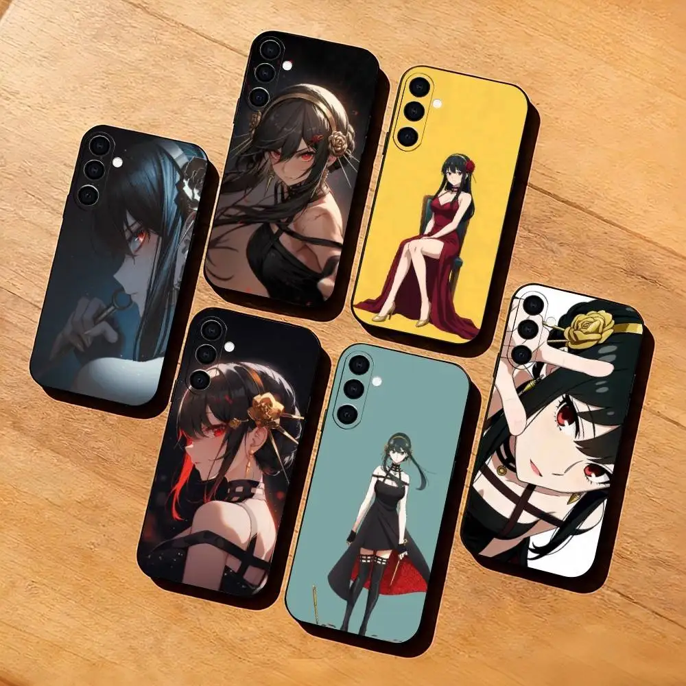 Anime B-Beauty Y-Yor Forger Phone Case For Samsung Galaxy A73,A72,A71,A70,A53,A52,A51,Soft Silicone Black Cover