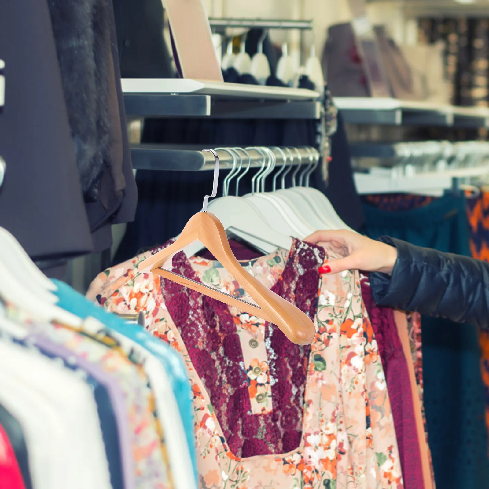 

4Pcs Clothes Hangers Wooden Suit Hangers Sturdy Design Smooth Corners Flexible Hook for Home Clothes Hanger Coat Hanger