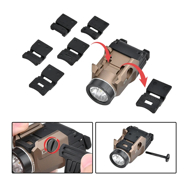 Compact Tactical Flashlight TR-7 X 500-Lumen with High Low Paddle Switches Key Accessory for Airsoft Black Weapon Light Toy GUN