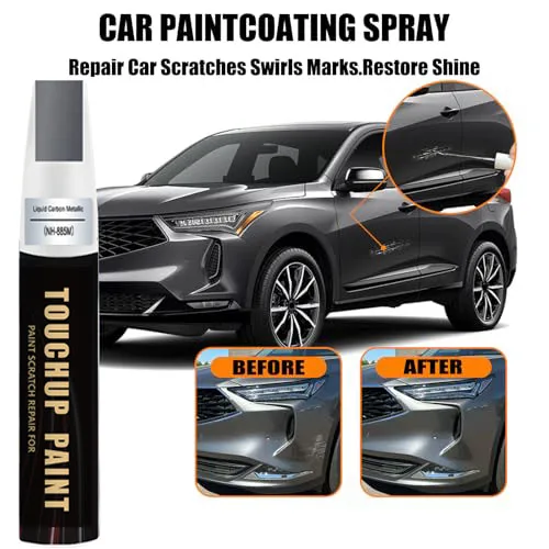 Liquid Carbon Metallic(NH-885M) Touch Up Paint Compatible with Acura, Car Paint Pen Scratch Repair Two-In-One Touch Up Paint