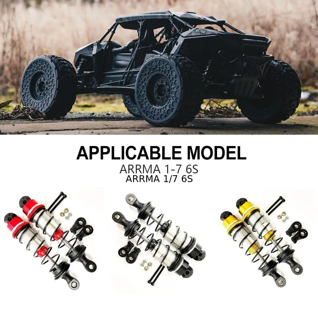 2pcs 1/7 Front Shock Absorber RC Upgrade Part Aluminum Alloy Threaded Rc Front Shock Absorber For 6S RC Car Part