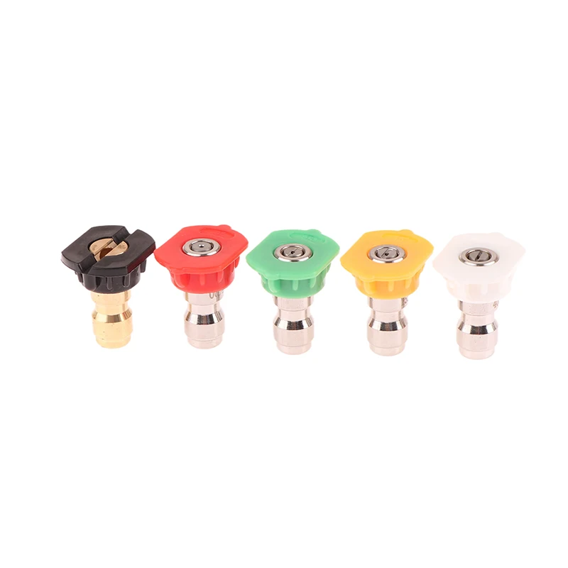빠른 연결 정원 청소 고압 세차 스프레이 깍지, 0 15 25 40 도 급수 비누 깍지 팁, 1/4 인치, 5 개