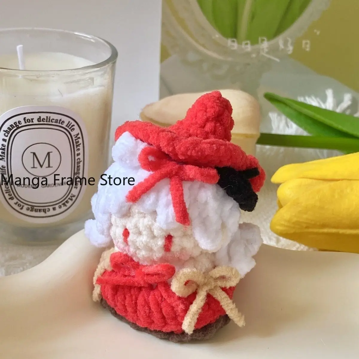 Genshin Impact Klee Hand Crocheted Soft Candy Keychain Bag Charm Handmade Cute Anime Figures Toys Display Halloween Fans Gift - view 3