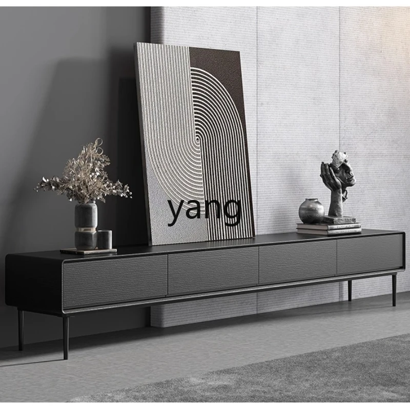 

LMM Modern Minimalist TV Cabinet and Coffee Table Set Black Living Room Nordic Small Apartment TV
