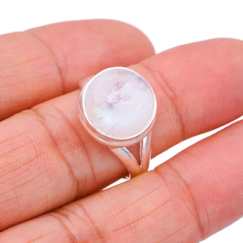 

StarGems® Natural Moonstone Handmade 925 Sterling Silver Ring 8.75 F2707