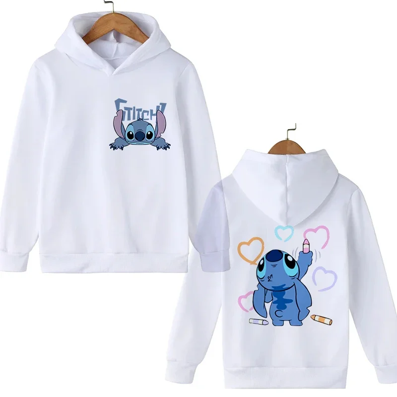 Y2K 90s Fashion Anime Stitch Hoodie Children Cartoon Clothes Kid Girl Boy Lilo and Stitch Sweatshirt Manga Hoody Baby Casual Top