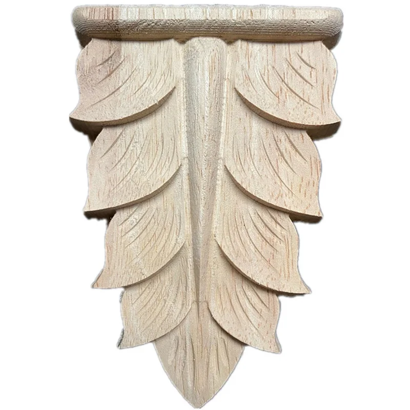 Wood Carved Applique Unpainted Rose Flower Home Decor European Style Fireplace Door God Stage Stigma Pillar Decoration