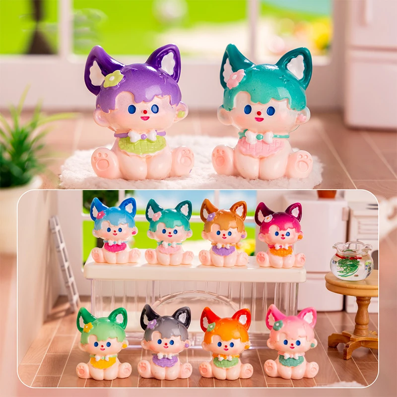 Cartoon Colorful Fox Figurines Model Cute Mini Ornament Home Desktop Decoration Car Ornaments Micro Landscape Decoration Toy