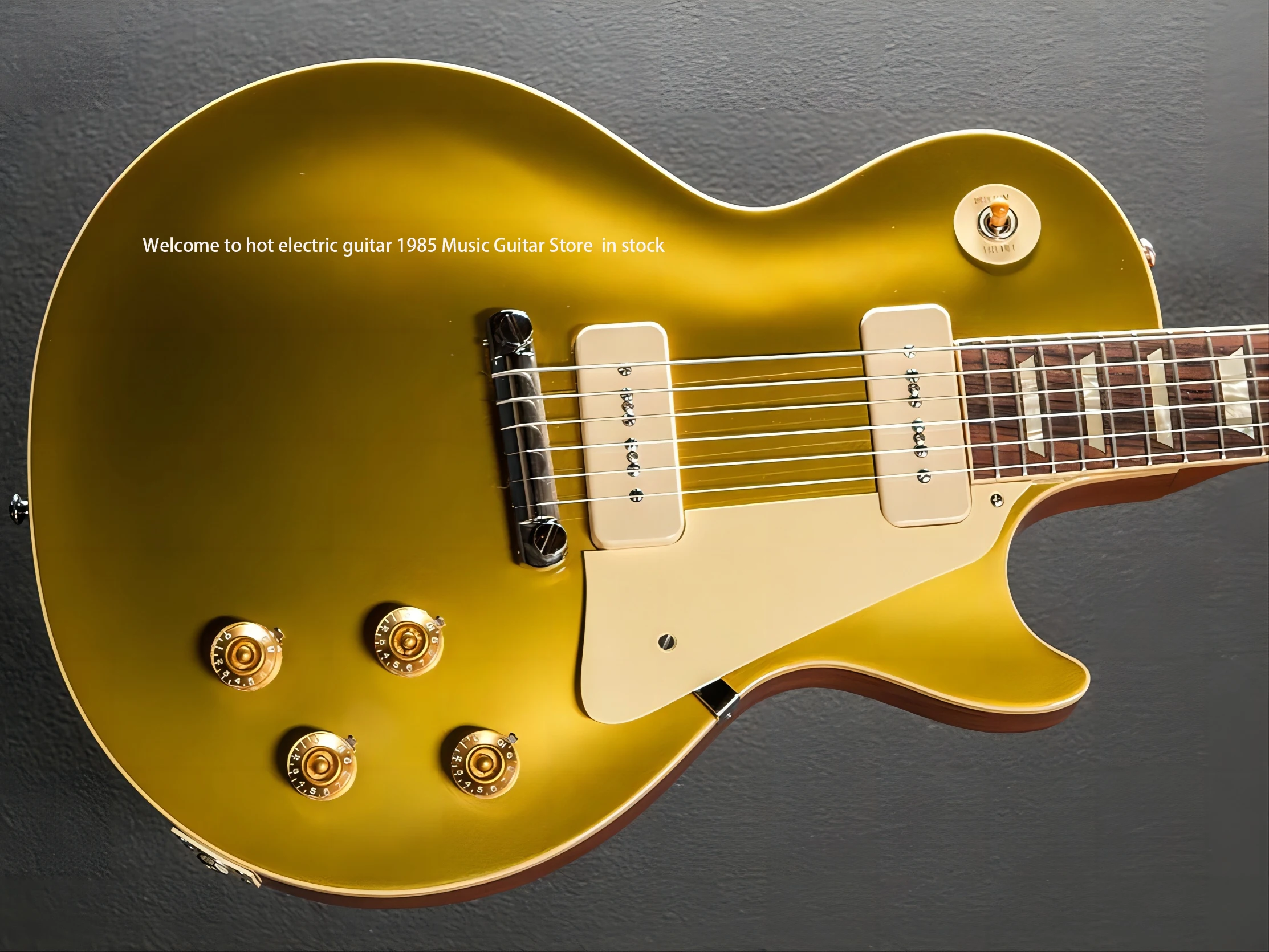 New! ! ! ! ! Standard gold electric guitar, solid body flame top, mahogany Fretboard, yellow pickup