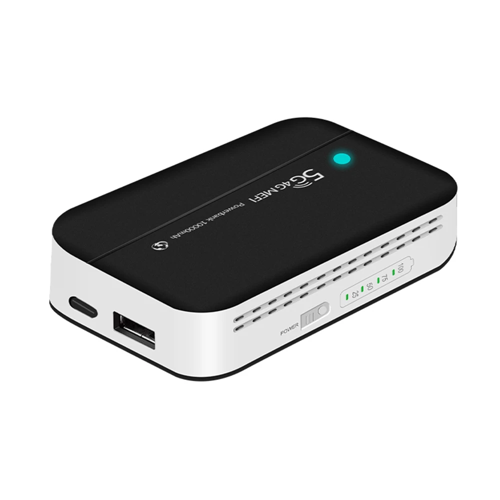 4G LTE Mobile Router 10000mAh Type-C USB Hotspot Portable Power Bank WiFi for Business Office Network for Outdoor Trip Internet