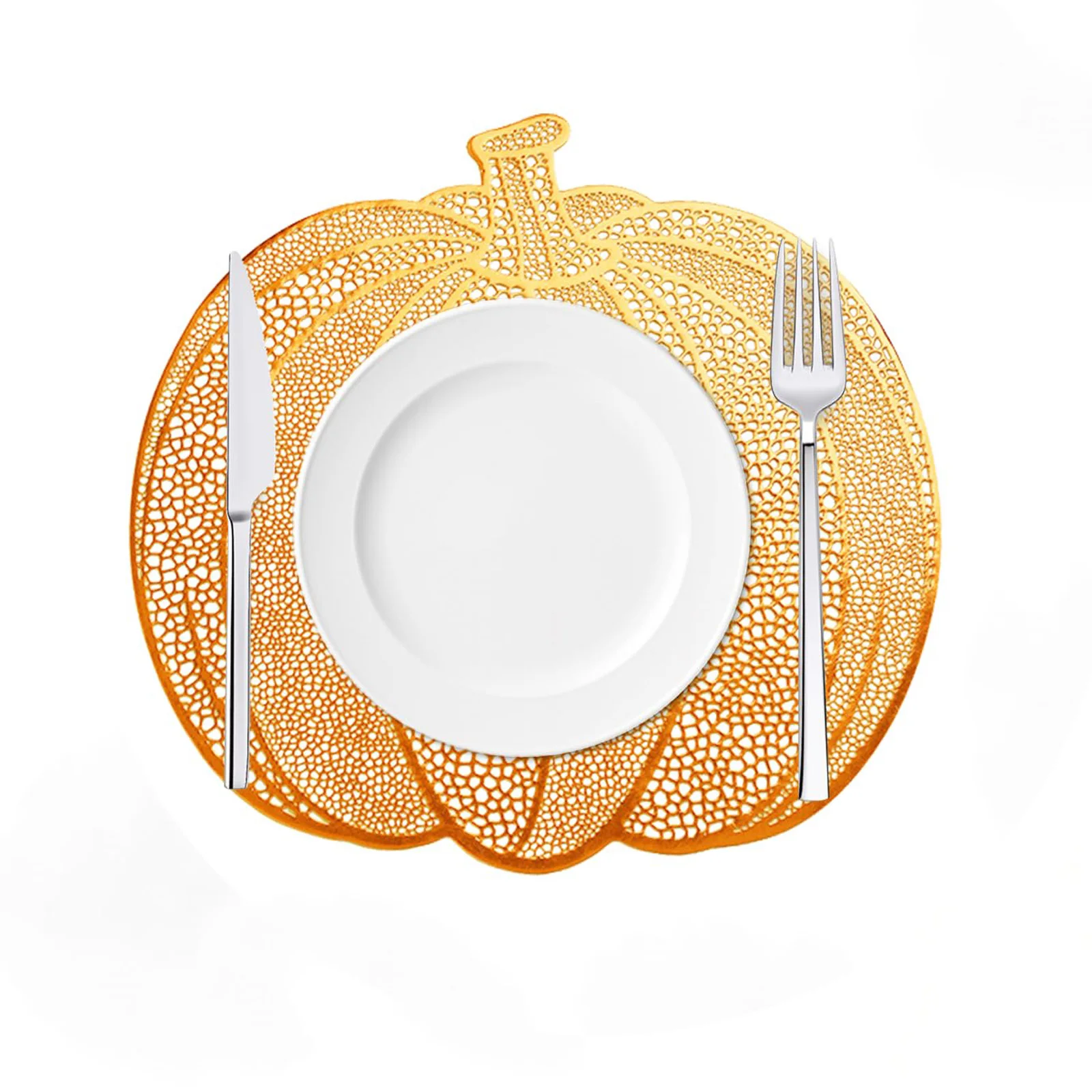 

Pumpkin Orange Harvest Placemats Fall Thanksgiving Placemats Table Mats for Thanksgiving,Halloween and Party Table Decor