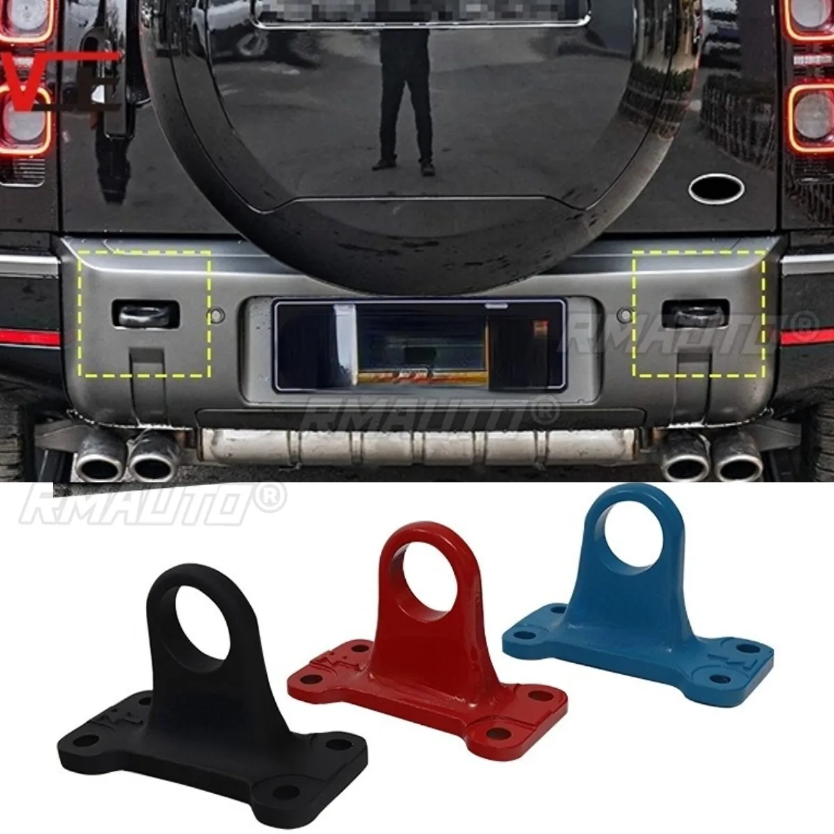 

Автомобильный крюк для прицепа, задний передний буксировочный крюк для прицепа, универсальный комплект кузова для Land Rover Defender 90 110 130 2020-2024, комплекты для стайлинга