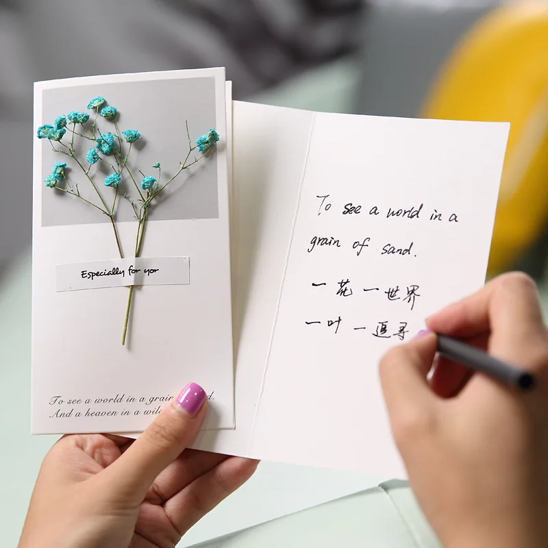 10pcs/Set Festive Greeting Card Birthday Invitations Wedding Holiday Party Cards Message Blessing Card Valentine's Day Envelope