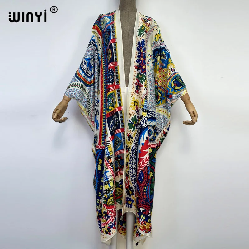 2022 WINYI Africa Elegant bikini cover up New party holiday Cardigan stitch Cocktail sexy Boho Holiday Batwing Sleeve KIMONO