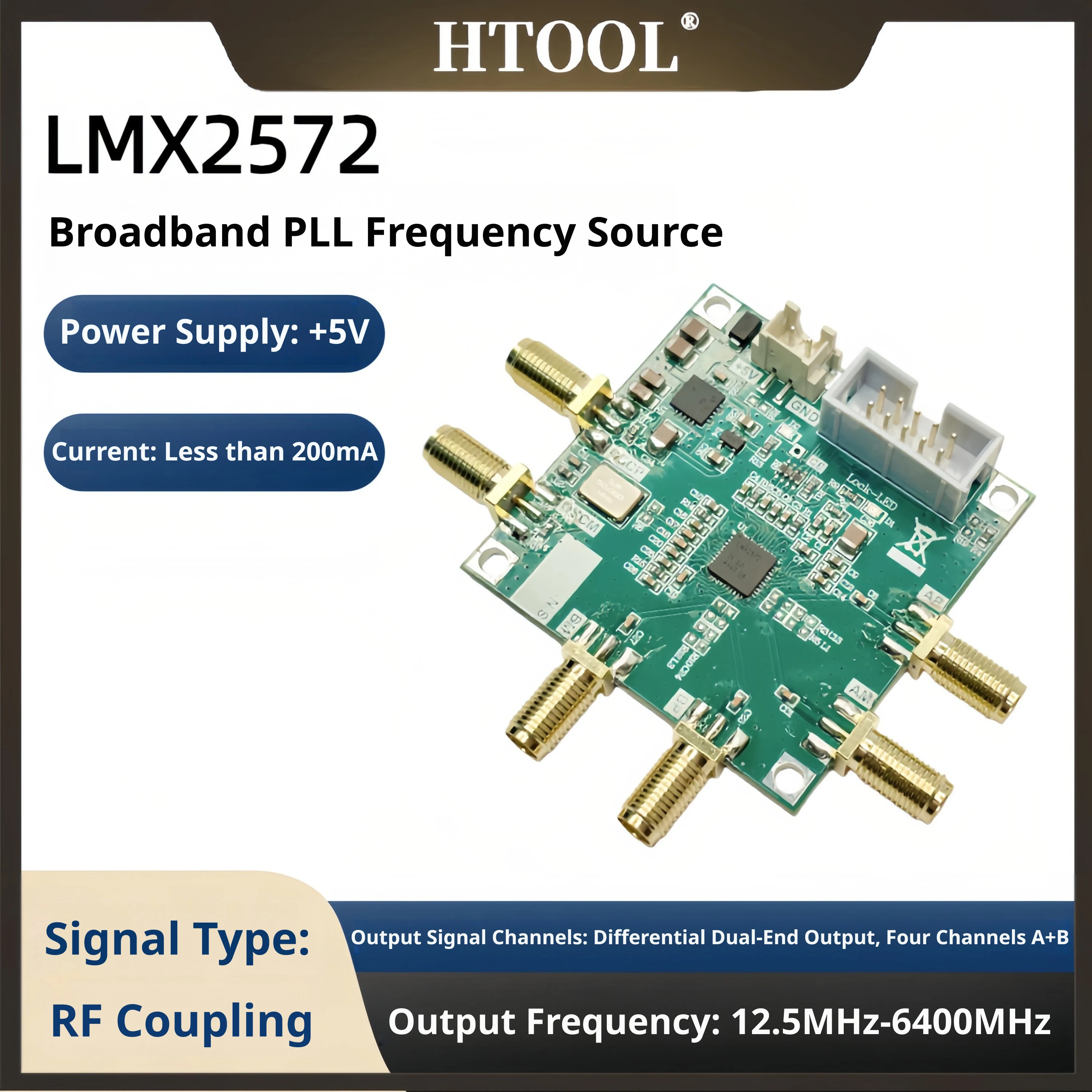 LMX2572 Frequency Source Module 6.4G Broadband Output Low Phase Noise Broadband Frequency Phase-Locked Loop PLL