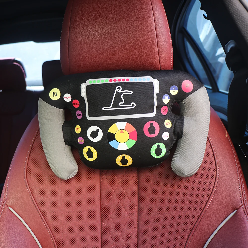 Car JDM Racing Headrest F1 Steering Wheel Neck Pillow Interior Memory Cotton Racing Universal JDM Neck Pillow