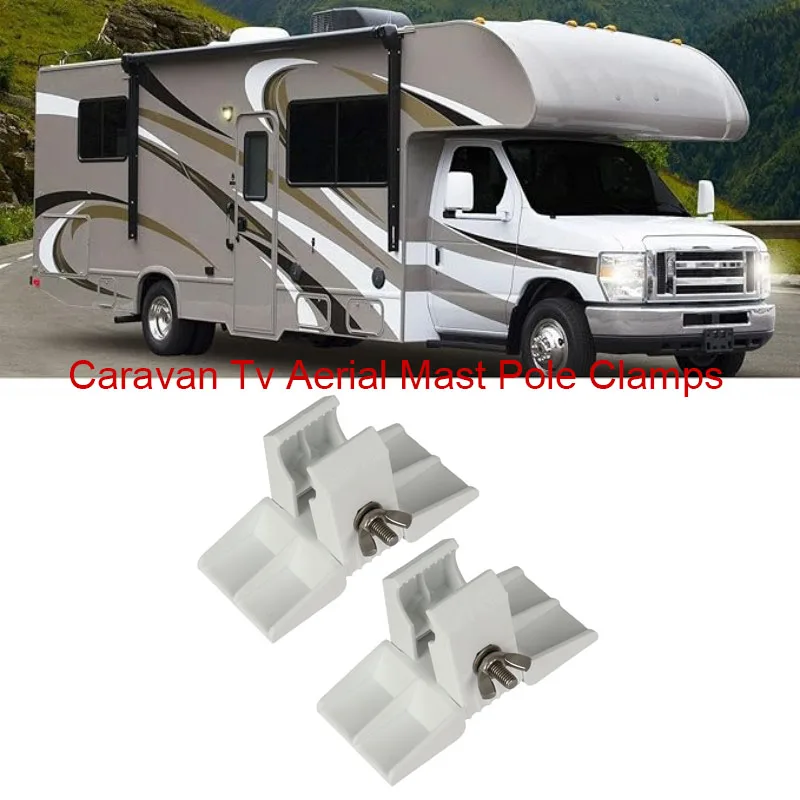 

2set Nut/Screw/Washer/Tape Sets Caravan Tv Aerial Mast Pole Clamps Clips Kit For Boat Motorhome Camper Accessories RV Parts