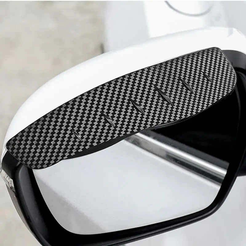 Side Mirror Rain Guard Carbon Fiber Texture Side Mirror Cover Rain Visor For Car Mirror Prevent Wind Noise Rain Visor Smoke