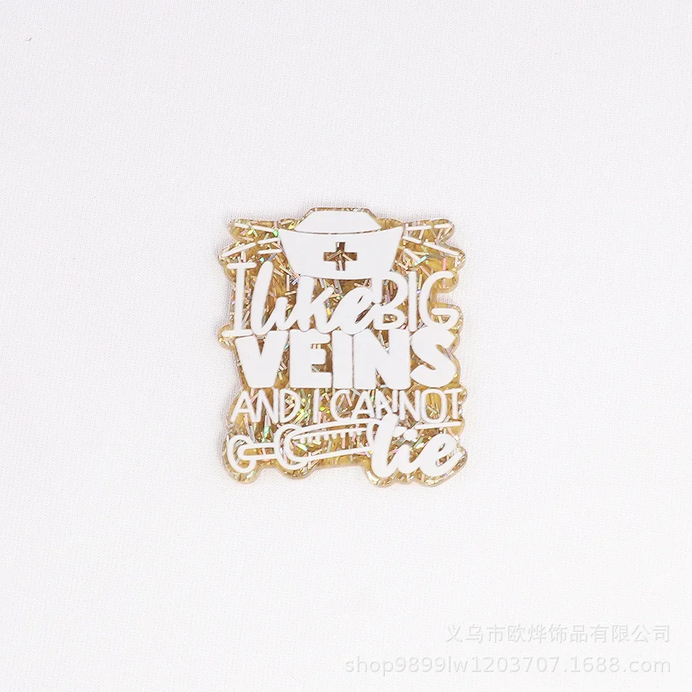 Glitter ICU Life Veins Syringe Cap Acrylic Charms Epoxy Pedant Fit DIY ID Card Badge Holder Jewelry Making Doctor Nurse Gift