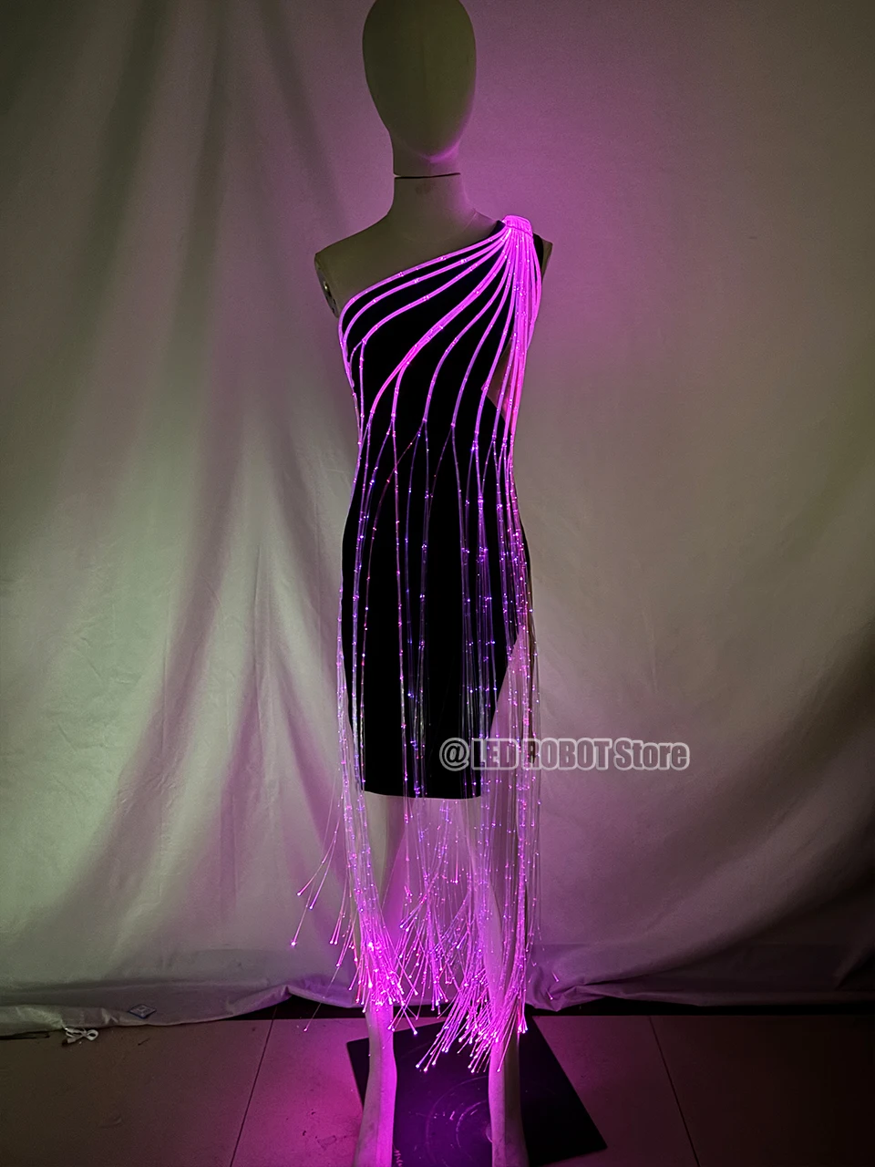 RGB Colorful Glowing Fiber Dress LED Color Changing Remote Control Great Costume for Event Performance