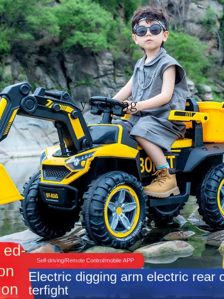 Yy Super Large Excavator Boy Remote Control Excavator Kids Car Excavator Can Sit People