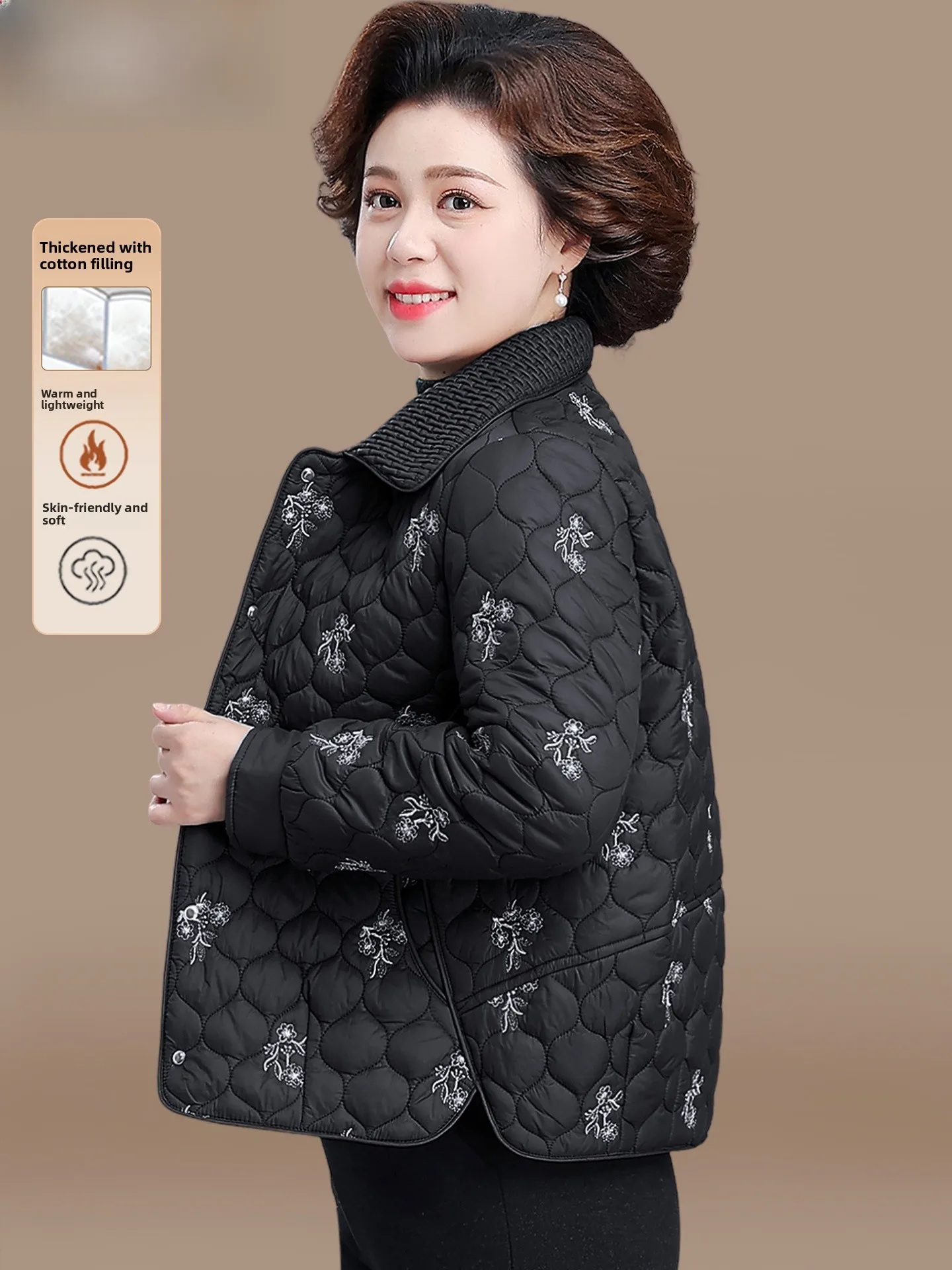 

Faionable Lightweight ort Cotton Jaet Winter Coat for Small Stature Women Middle-Aged And ly Sli Autumn Winter...