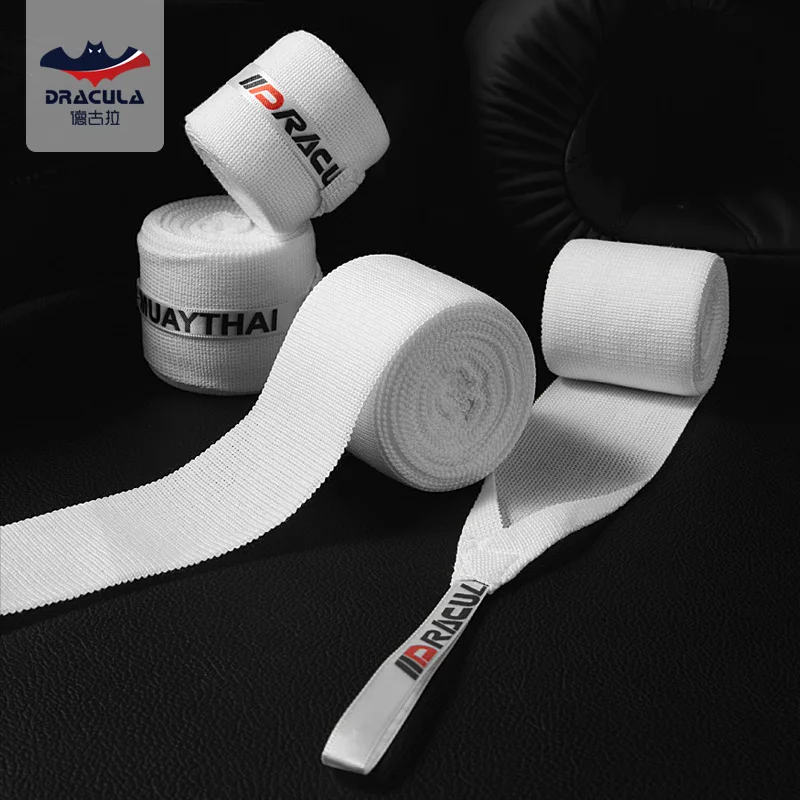 Dracula 2pcs Boxing Handwraps Cotton White Training Bandage Martial Arts Wraps for MMA Kickboxing Muay Thai Martial Arts 3m 5m