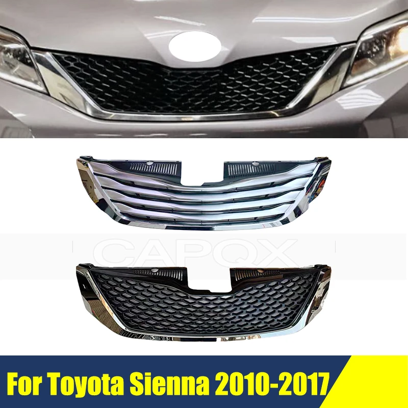 

Front Radiator Chrome Grille For Toyota Sienna 2010-2017 Bumper Grill Mask Medium Net Racing Grills Auto Grille
