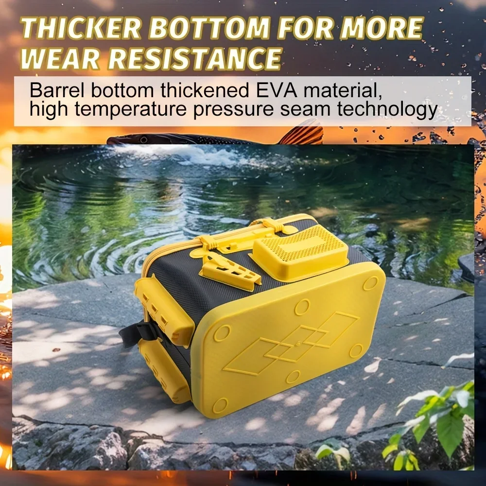 goture-multifunctional-eva-fishing-live-fish-bucket-rod-slot-holder-mesh-casting-opening-wearproof-bottom-outdoor-fishing-gear