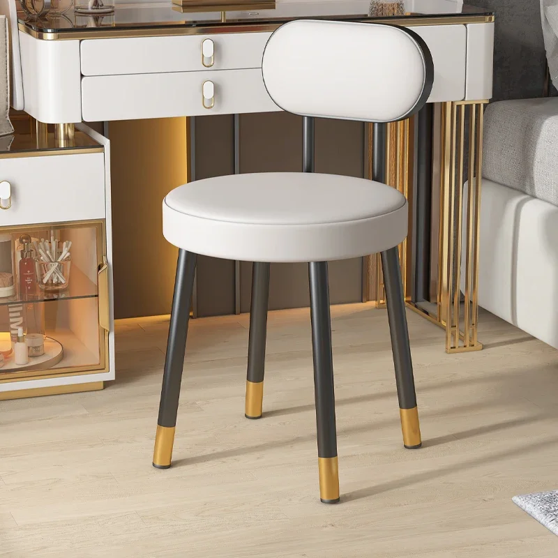 

Household makeup stool light luxury high sense girls bedroom dresser stool back chair small dining table chair round stool