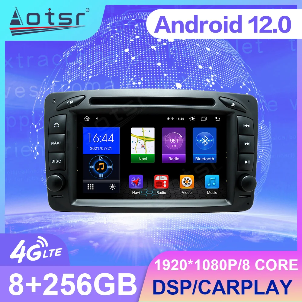 7 Inch Android 12 Car Radio For Mercedes Benz W203 W209 W463 GPS Touch Screen Carplay Central Multimedia Player Stereo Head Unit