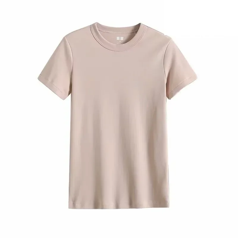 

Summer T-shirts Woman Ladies Fashion Top Y2k Solid Basics T-shirt Short Sleeve T-shirts Harajuku Fashion O-Neck T-shirt