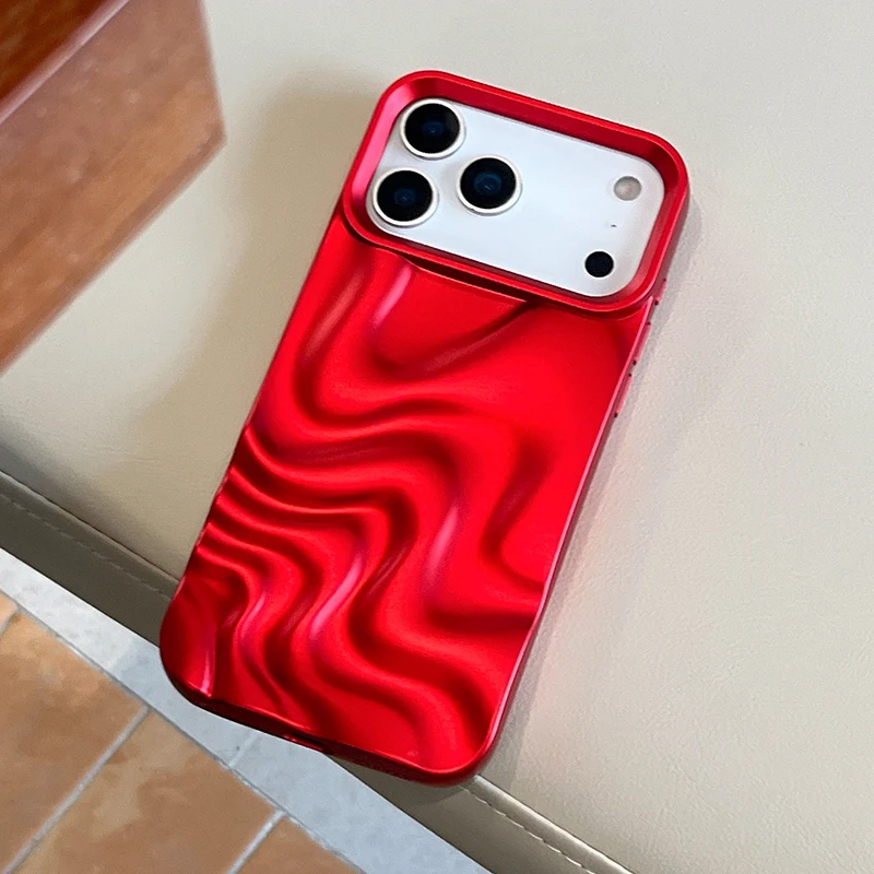 عيد الميلاد الأحمر مجسمة تموج الماء قضية الهاتف آيفون 17 برو ماكس الهواء 11 12 13 14 15 16 برو ماكس للصدمات بولي TPU الغطاء الخلفي