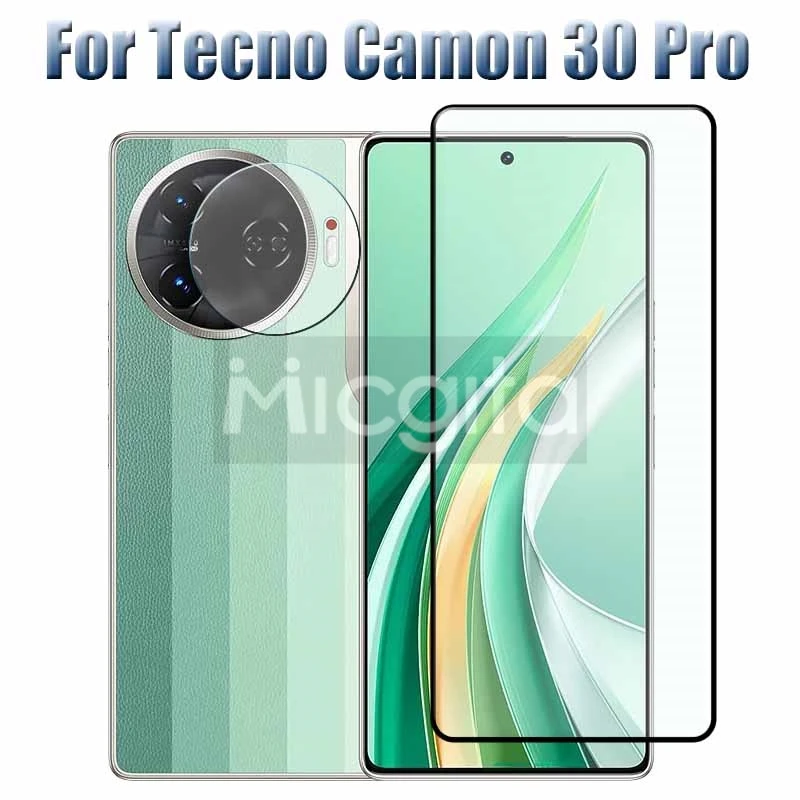 Full Glue Screen Protector For Tecno Camon 30 Pro Tempered Glass Anti-Scratch Camon 30 pro Soft fiber Camera film