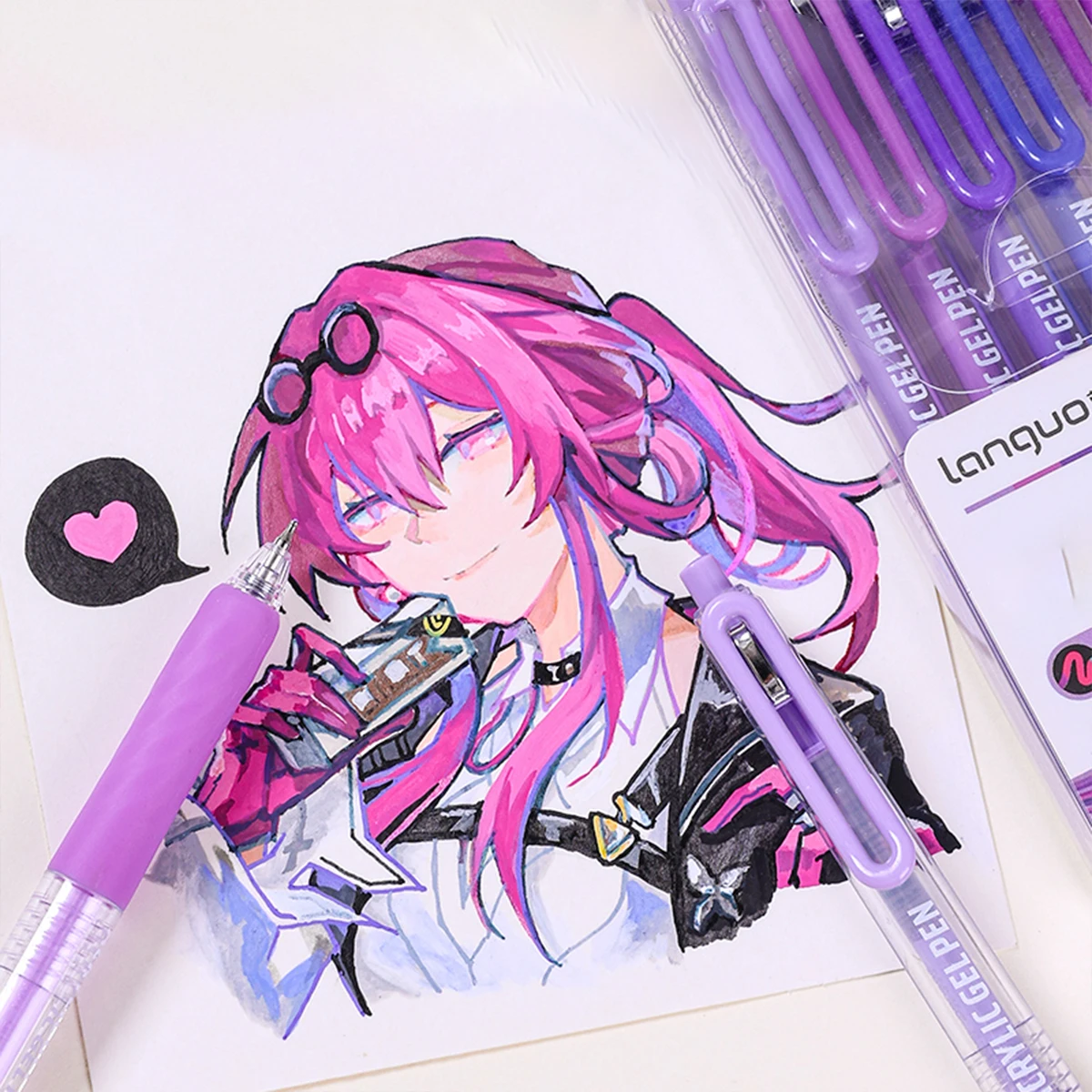 6 قطعة أقلام ملونة جديدة من نوع Languo 0.7 مللي متر ، ألوان نابضة بالحياة ، سعة كبيرة ، مناسبة للمجلات ، كتابة اليوميات ، وضع العلامات ، #6