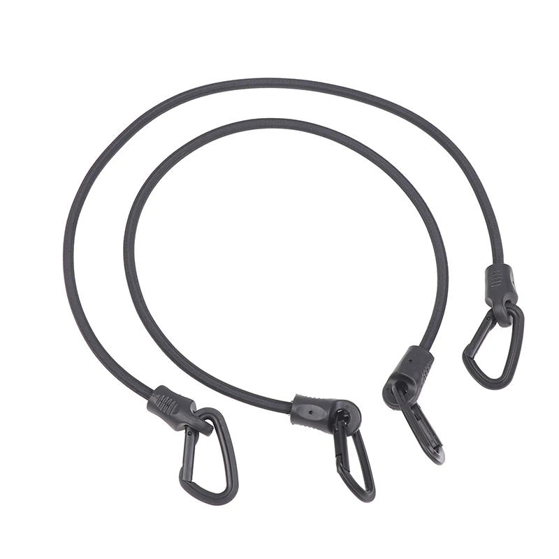 

2Pcs D-Type Plastic Hooks with Elastic Bungee Shock Cord Strap for Car Luggage Tent Kayak Boat Canoe Bikes - Tie down Strap Set