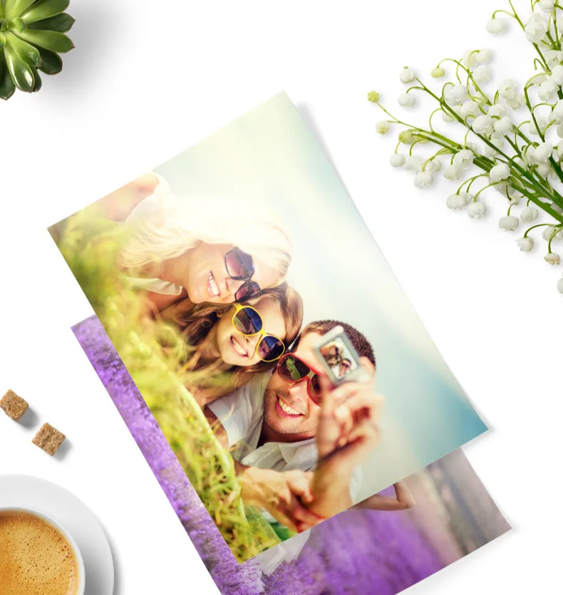 Advanced Cast Coated 3r 4r 5r A5 A6 200g papel fotográfico Ultra blanco papel de impresión de inyección de tinta brillante papel fotográfico de alto