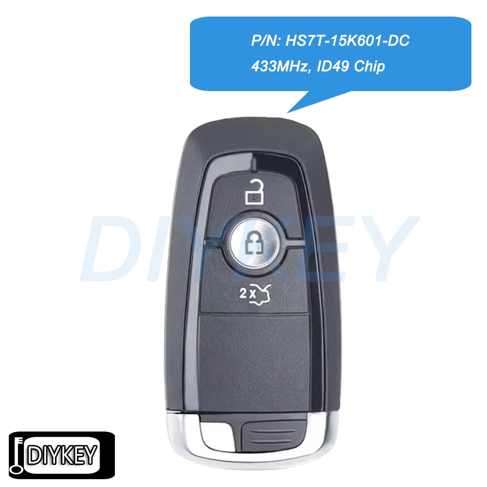

Умный дистанционный автомобильный брелок с чипом 433 МГц ID49 для Ford Edge S-MAX Galaxy Ka+ Figo 2016 2017 2018 2019 HS7T-15K601-DC A2C93142101