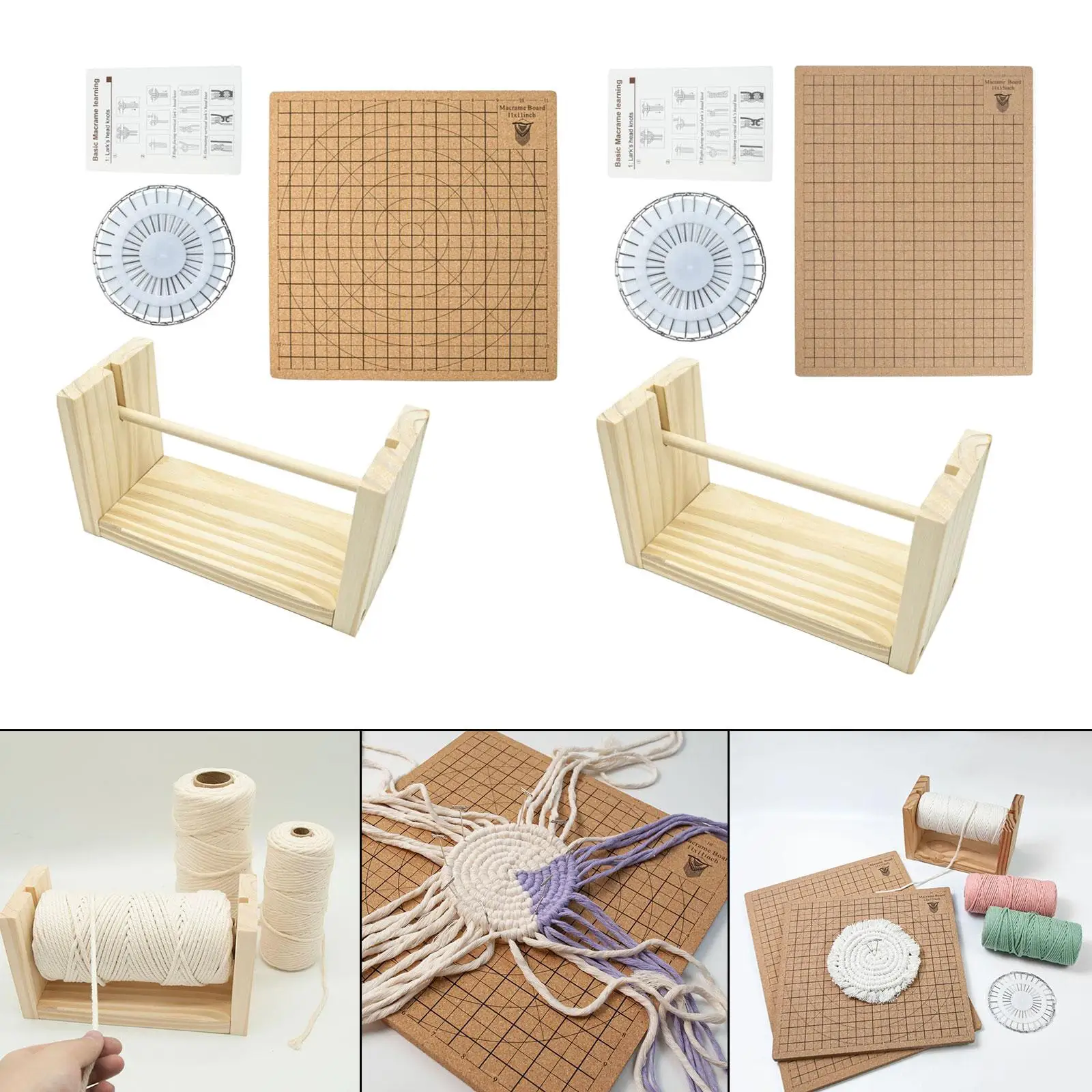 Macrame Board with Pins Macrame Project Board with Grids Braiding BoardReusable Macrame Cork Board