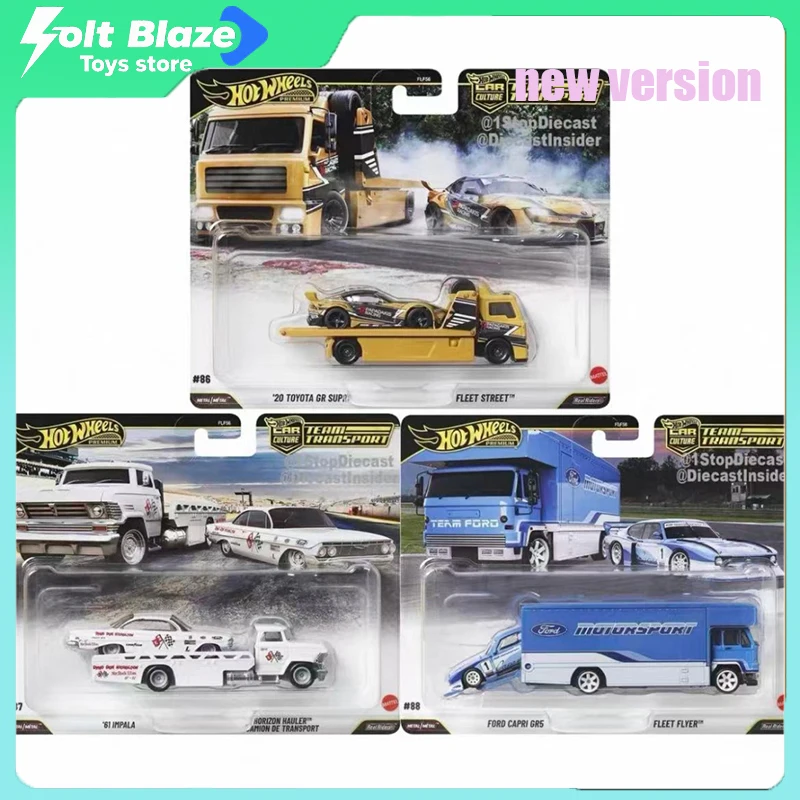 

Hot Wheels 2025 FLF56 Team Transport Series 1/64 Ford Chevrolet Impala Toyota Supra Diecast alloy Car Model boy toy cars gift
