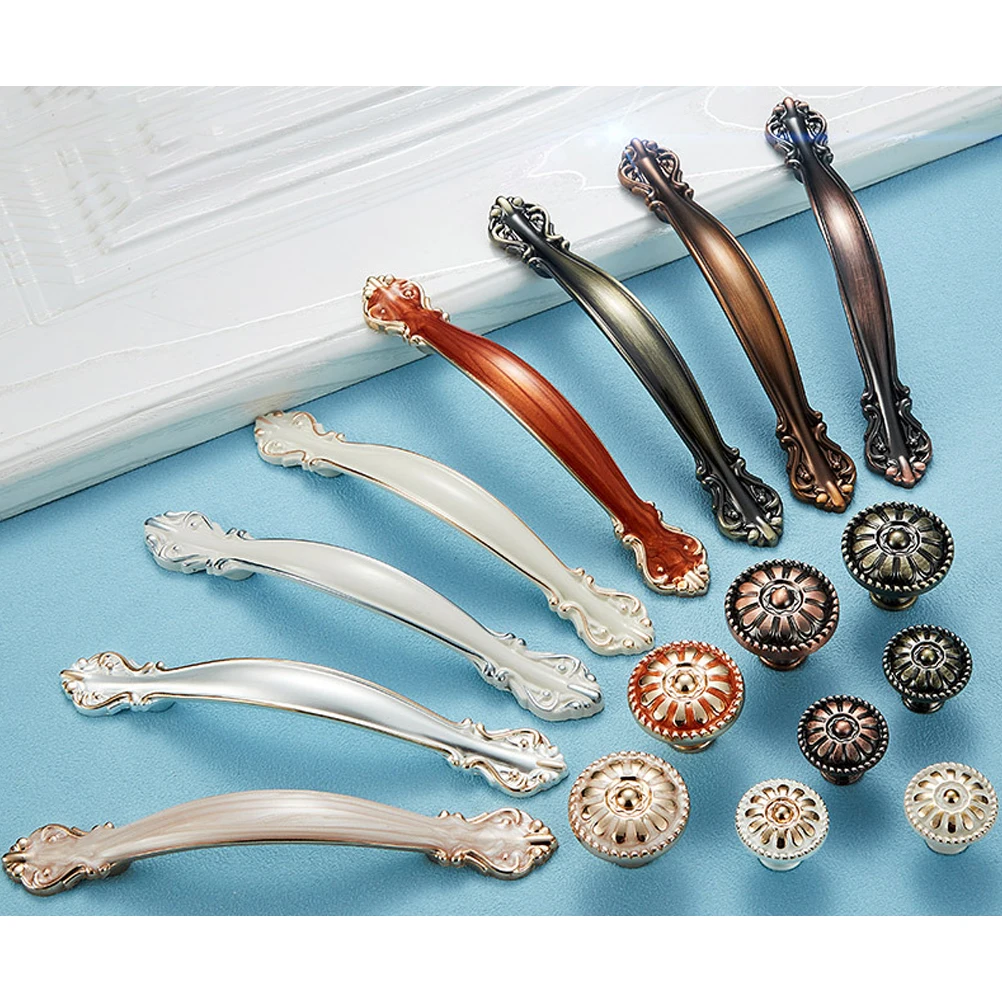 

4Pcs European Style Cabinet H Antiquing Door Pull Bar for Home Bathroom Office Hotel Use Durable Exquisite MultiPurpose