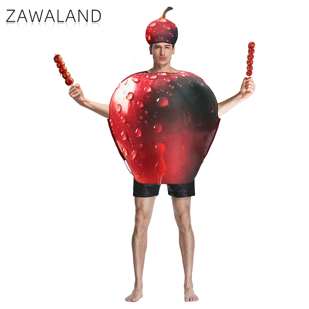 

Adult Simulation Apple Cosplay Costume Fruit Party Disguise Suit Halloween Stage Performance Clothing Carnival Holiday Outfit