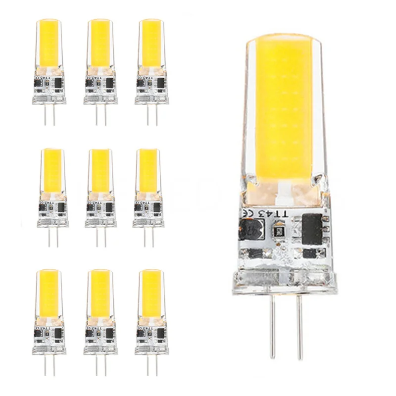 6X 20X 10 Buah G4 Bohlam Led 5W 9W 10W 12W 15W 12V/AC220V SMD COB Led Lampu Silikon Hangat Putih/Putih 360 Derajat Sudut Bohlam LED