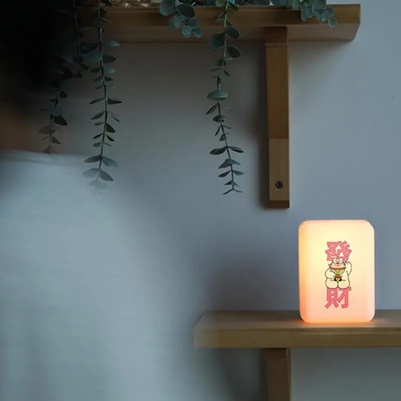 

Led Mahjong Light Rechargeable Desk Lamp For Kids Breastfeeding Nursery Nightlight Night Light Yellow & White Light For Bedroom