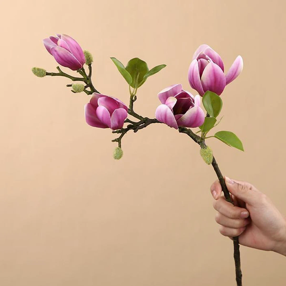 Kunstbloem Zijde Magnolia Boeket Diy Foto Props Bruiloft bruidsboeket Tafel Party Vaas Thuis Outdoor Tuin Decoratie