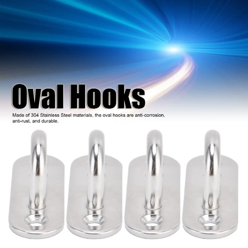 

4 шт. крюки из нержавеющей стали 304 с фиксирующей застежкой, U-образные подъемные кольца-крюки для тяжелых нагрузок