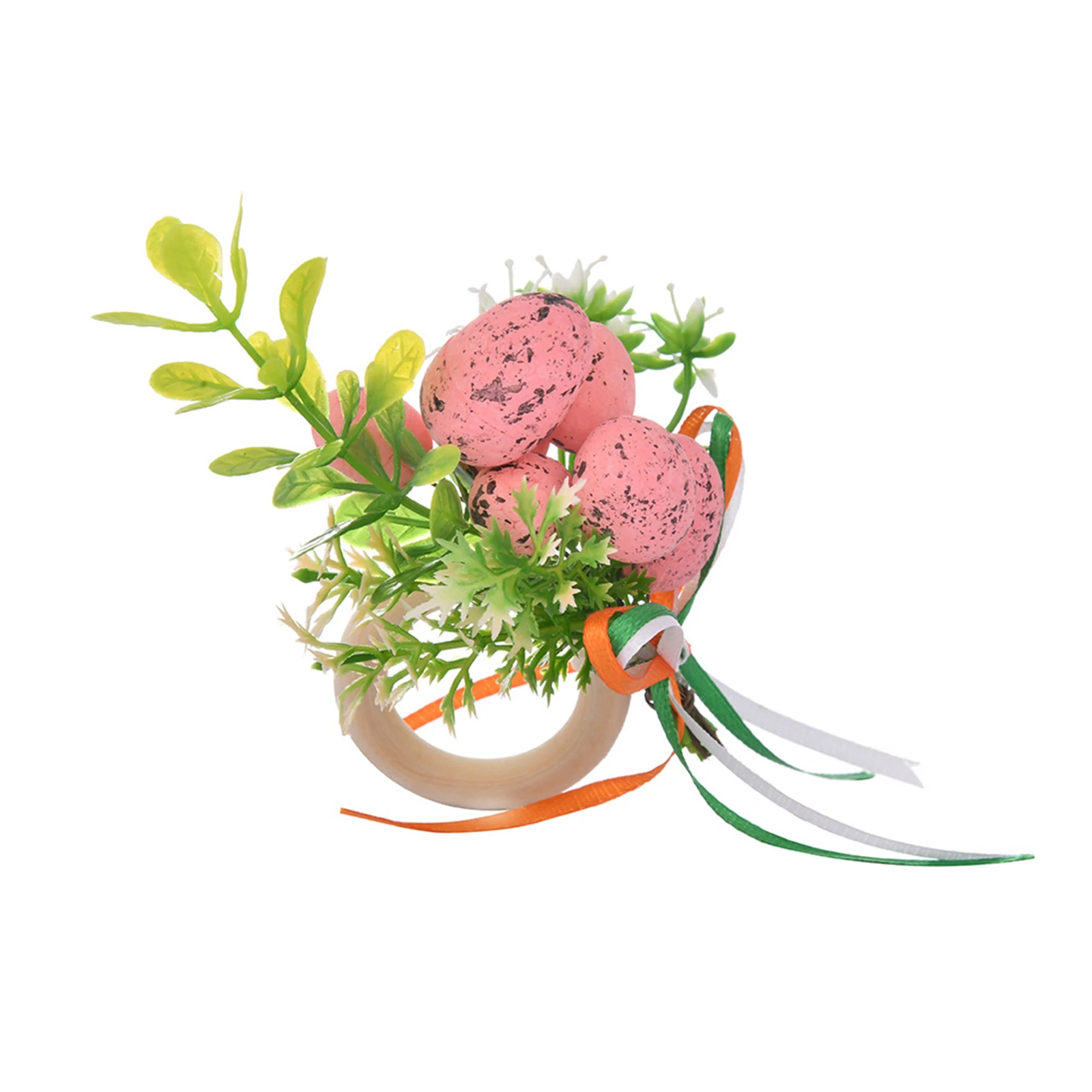 

1 Piece Of Easter Napkin Ring, Simulated Floral Wreath With Easter Eggs, Suitable For Home Kitchen And Bar Decoration