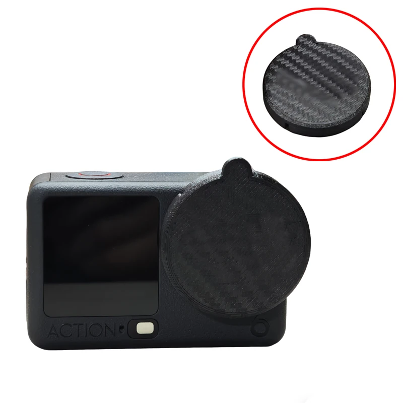 1 SZT. Osłona obiektywu do DJI Osmo Action 6, drukowana w 3D z włókna węglowego, sztywna osłona ochronna, odporna na zarysowania, akcesoria ulepszające