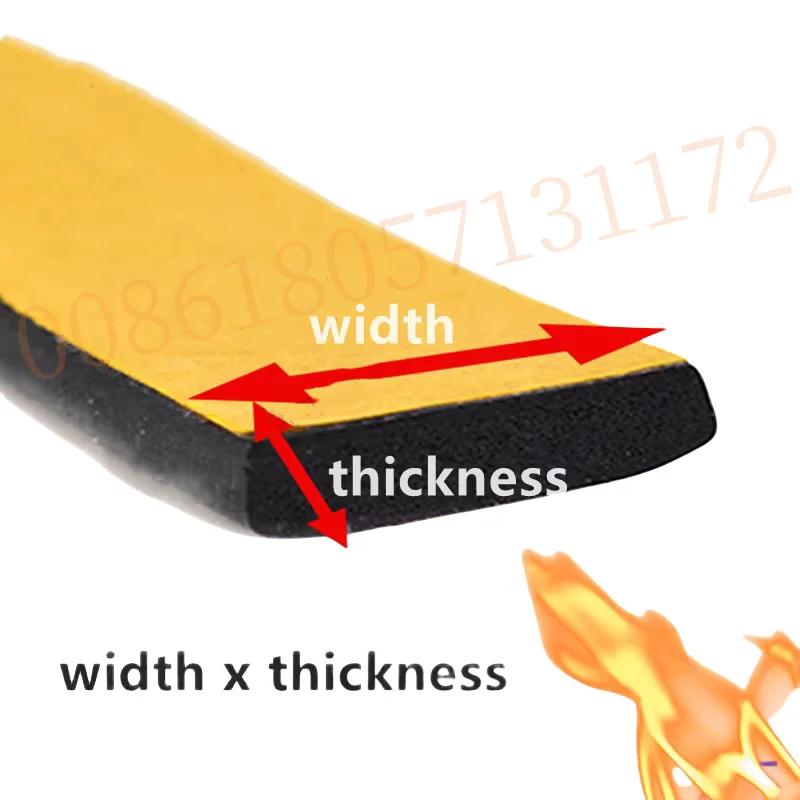 Custom Fire Retardant EPDM Foam Seal Strip, 2m, Weatherproof & Soundproof Insulation,Heat & Flame Resistant,Multiple Sizes,Black