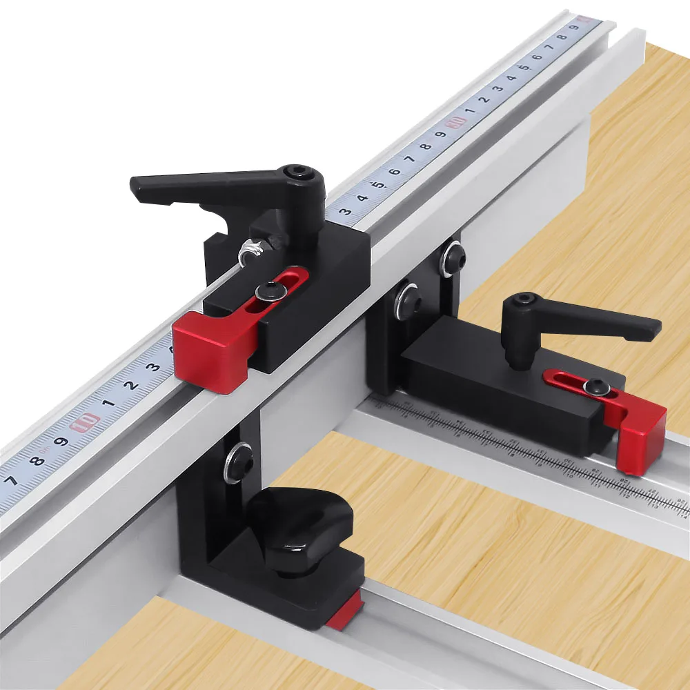 Aluminum Profile Router Fence - Multi T-Track Table Saw Fence Woodworking T-Slot Miter Track Connector and Fence Stopper